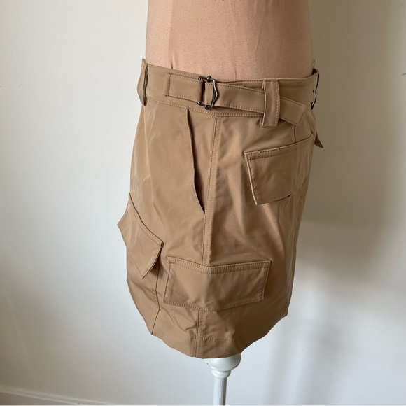 PARENTEZI Myla Cargo Camel Brown Patch Pocket Low Rise Micro Mini Skirt NWT Sz M - Picture 6 of 12
